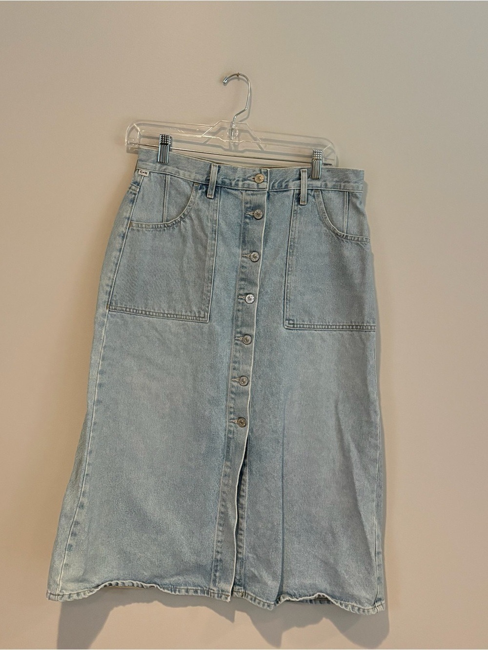 Citizens Of Humanity Light Blue Button-Front Midi Denim Skirt Size 29